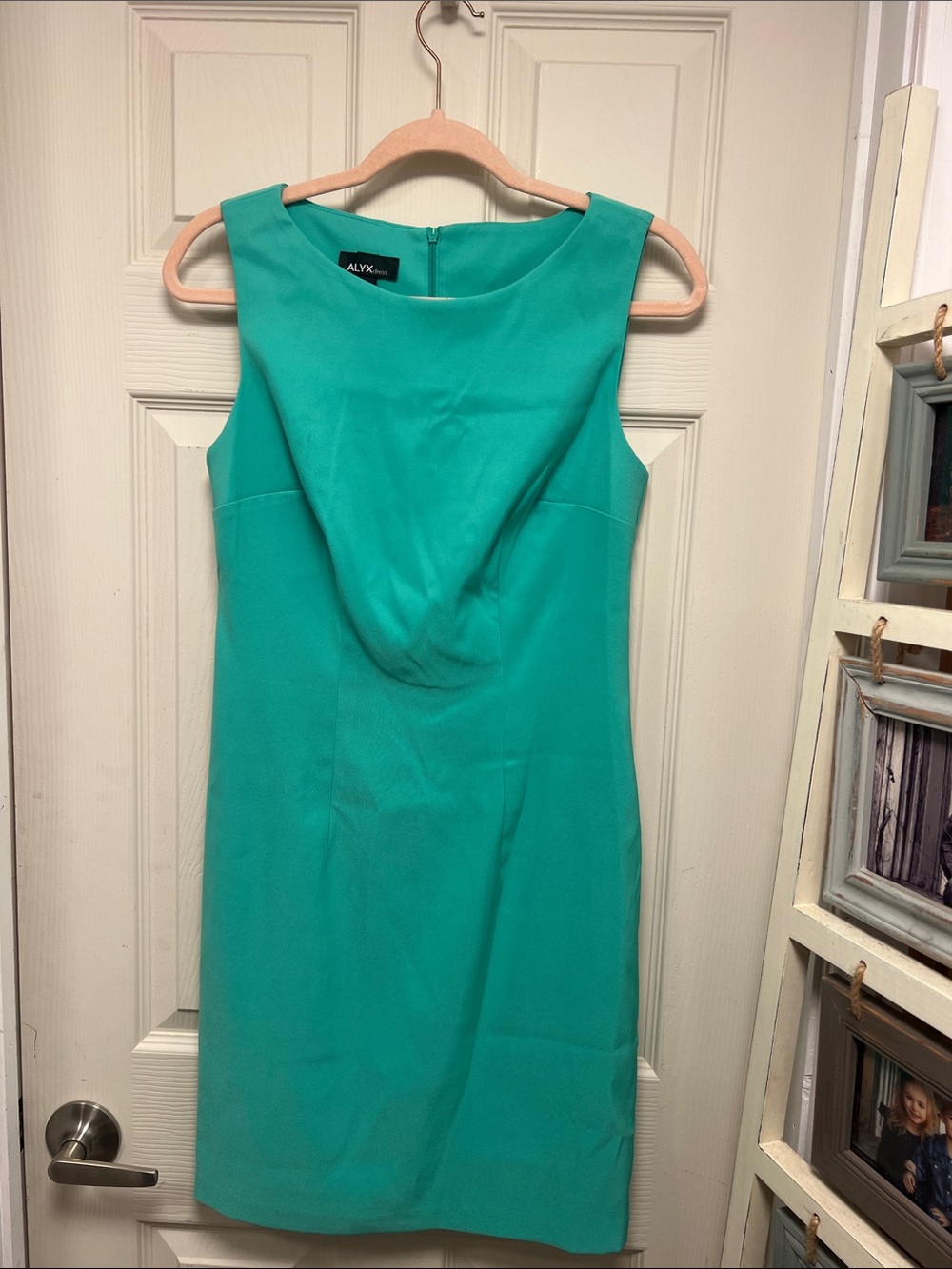 ALYX Sleeveless Teal Sheath Dress